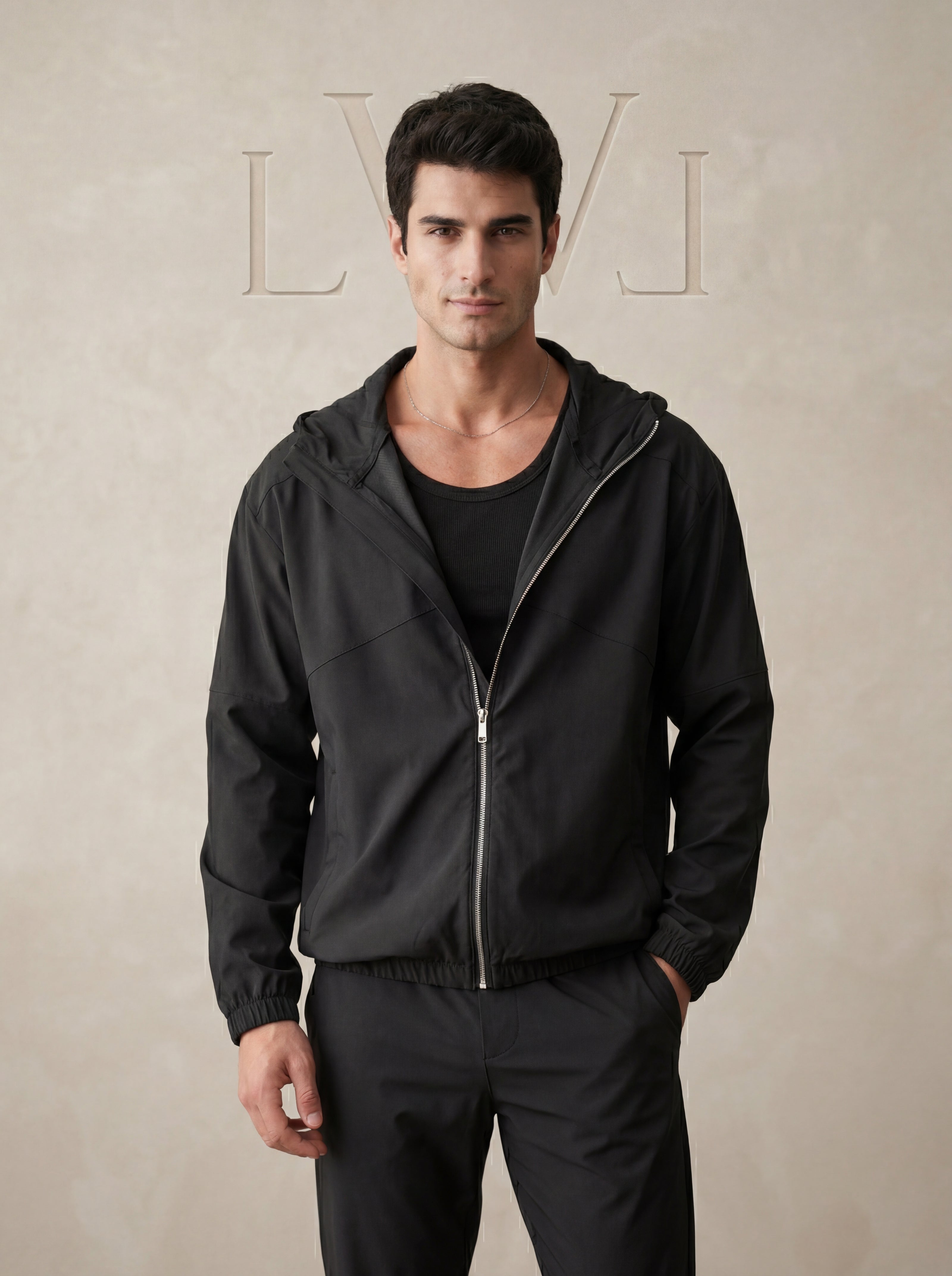 Zippered Windbreaker Jacket