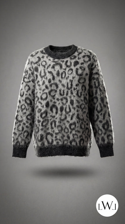 Leopard Print Oversized Sweater