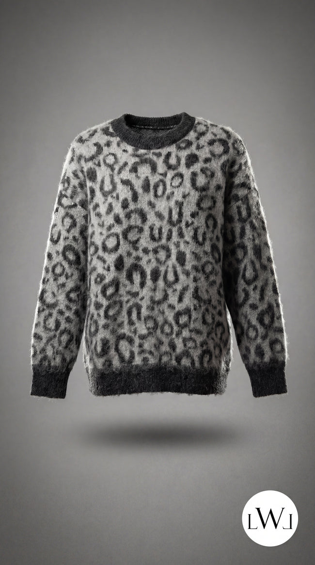 Leopard Print Oversized Sweater
