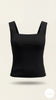 Kare Yaka Fitilli Triko Atlet/Body Siyah