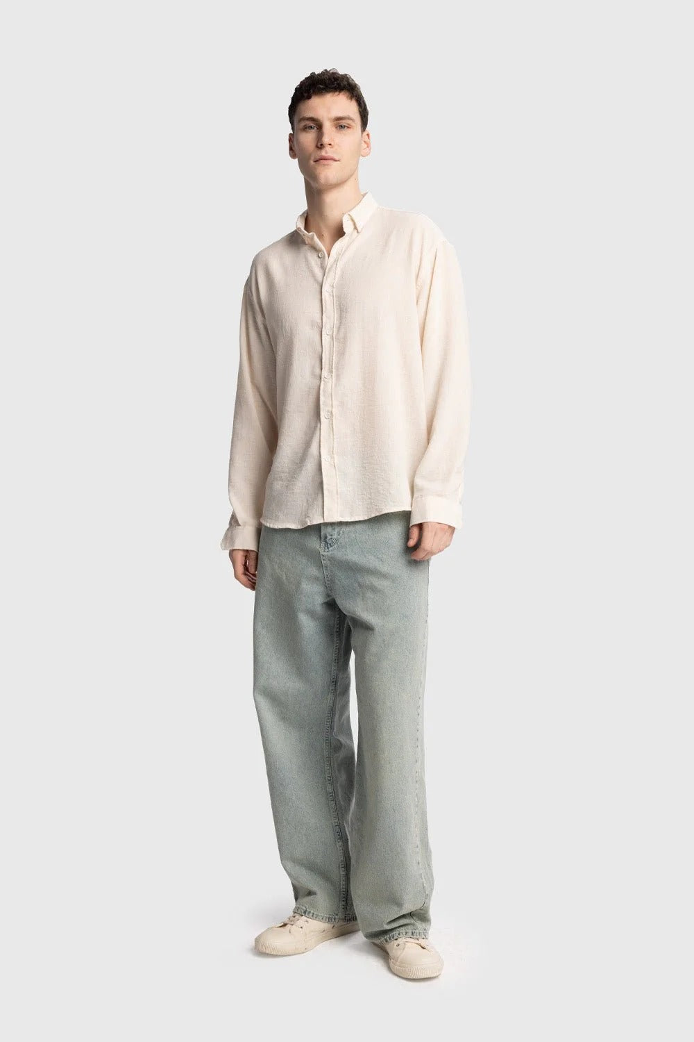 OVERSIZE DÖKÜMLÜ CRINKLE GÖMLEK