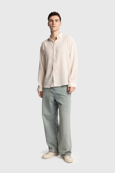 OVERSIZE DÖKÜMLÜ CRINKLE GÖMLEK