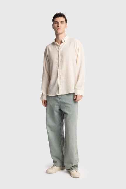 OVERSIZE DÖKÜMLÜ CRINKLE GÖMLEK