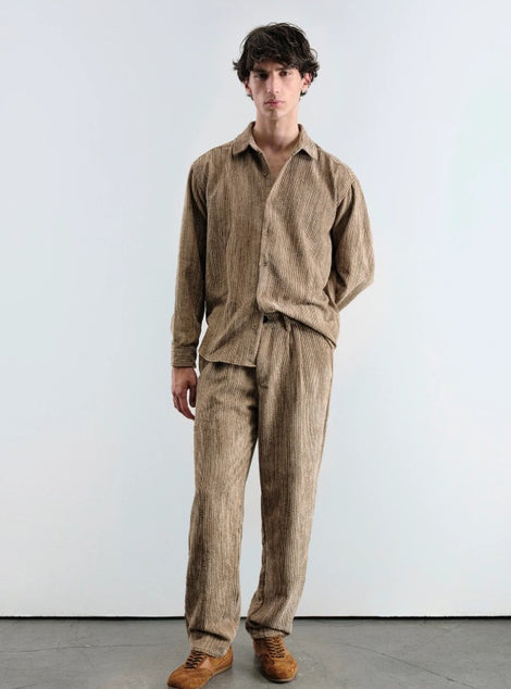 Giesto OVERSIZE EFEKTLI KADIFE BEJ GOMLEK