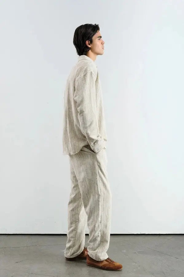 OVERSIZE EFEKTLİ KADİFE GÖMLEK