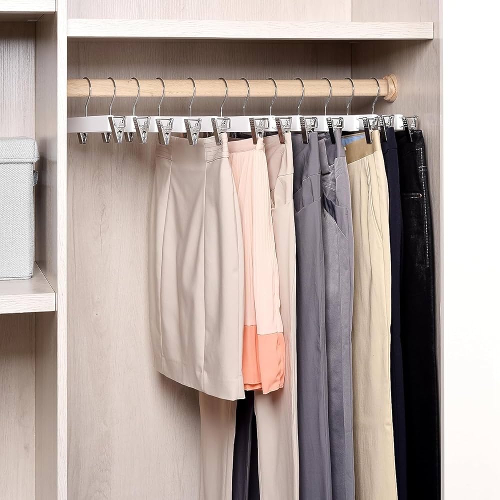 3 Adet Ahşap Pantolon & Etek Askısı