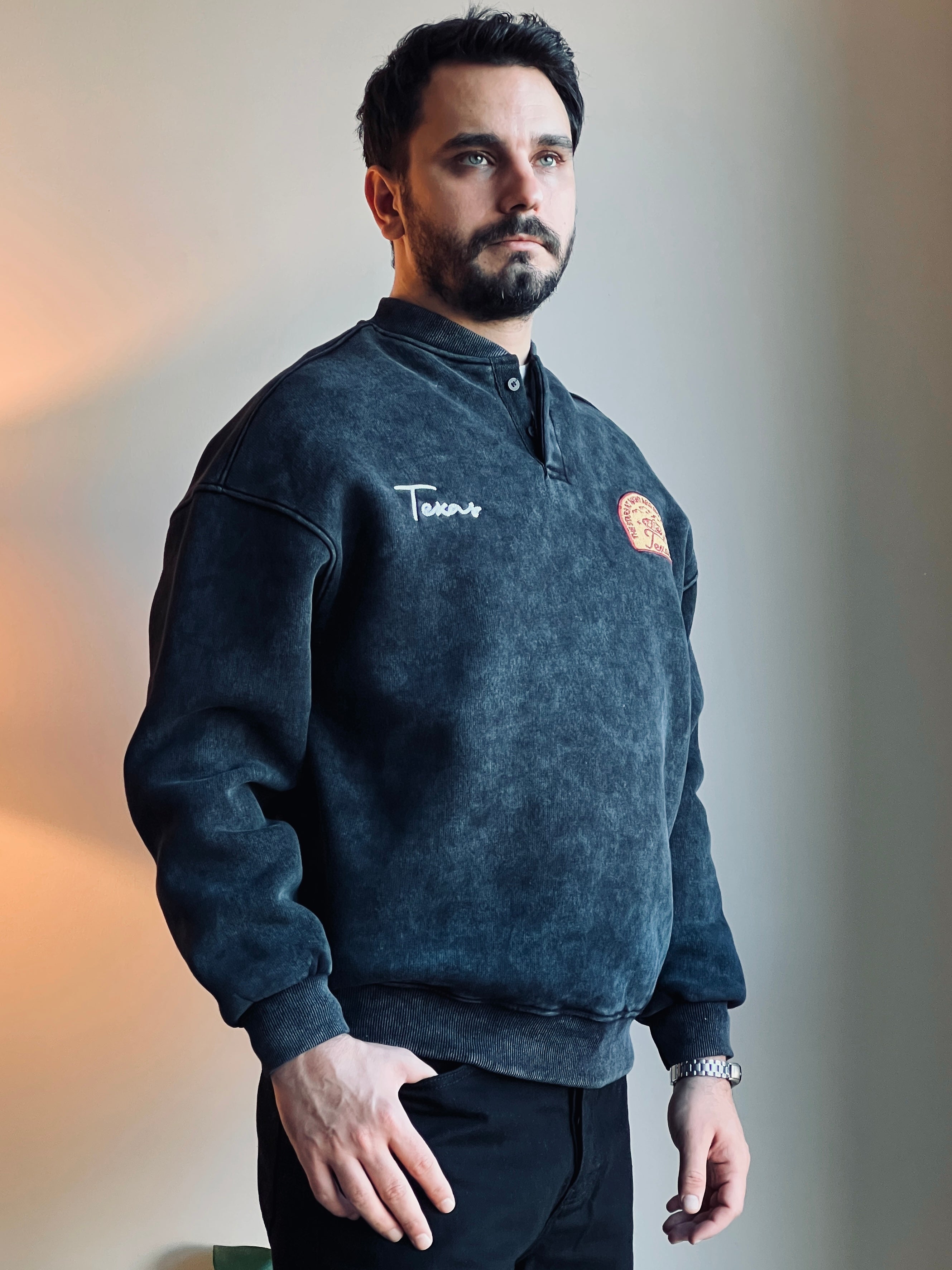 Yıkamalı Şardonlu Sweatshirt