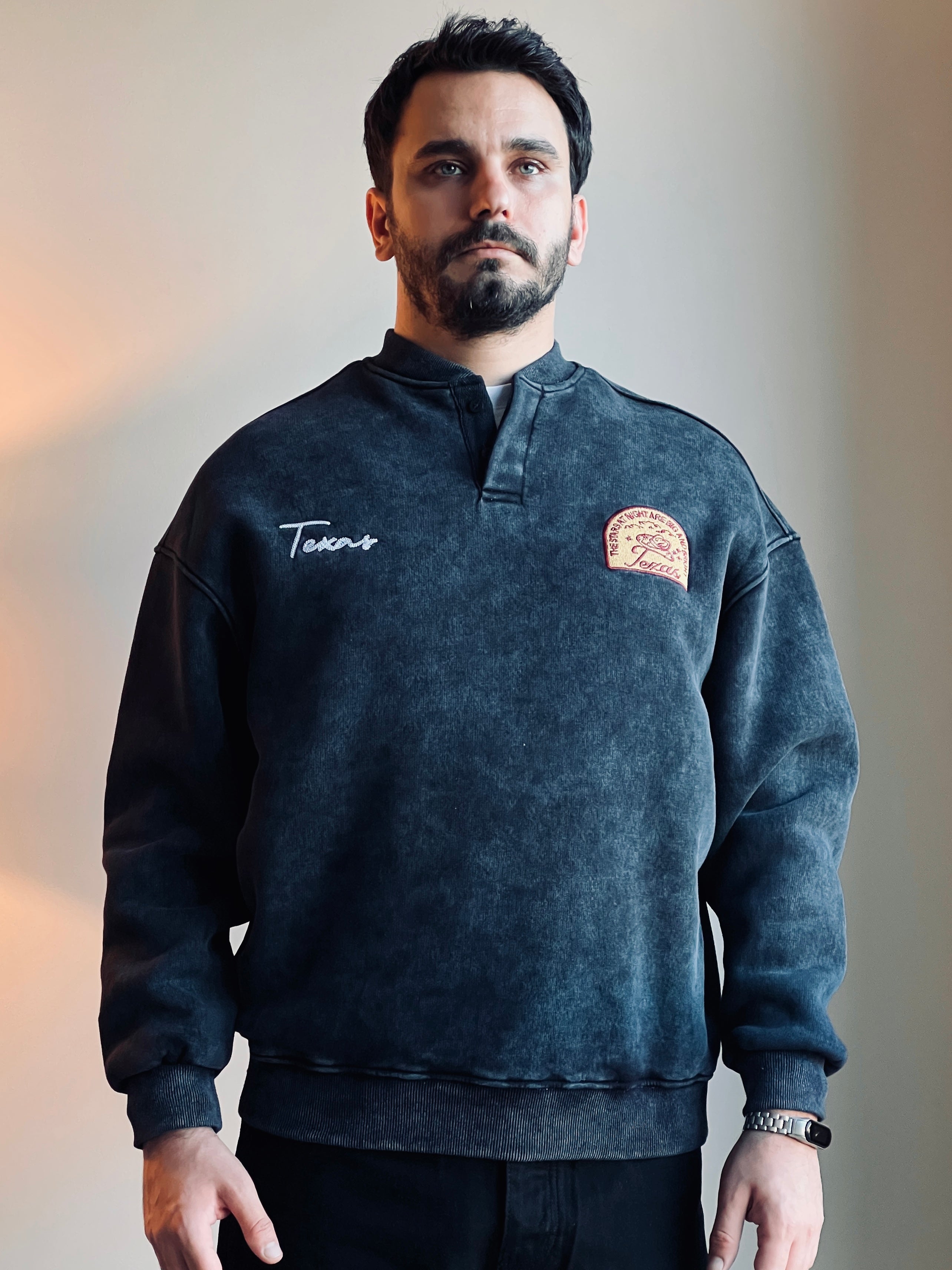 Yıkamalı Şardonlu Sweatshirt