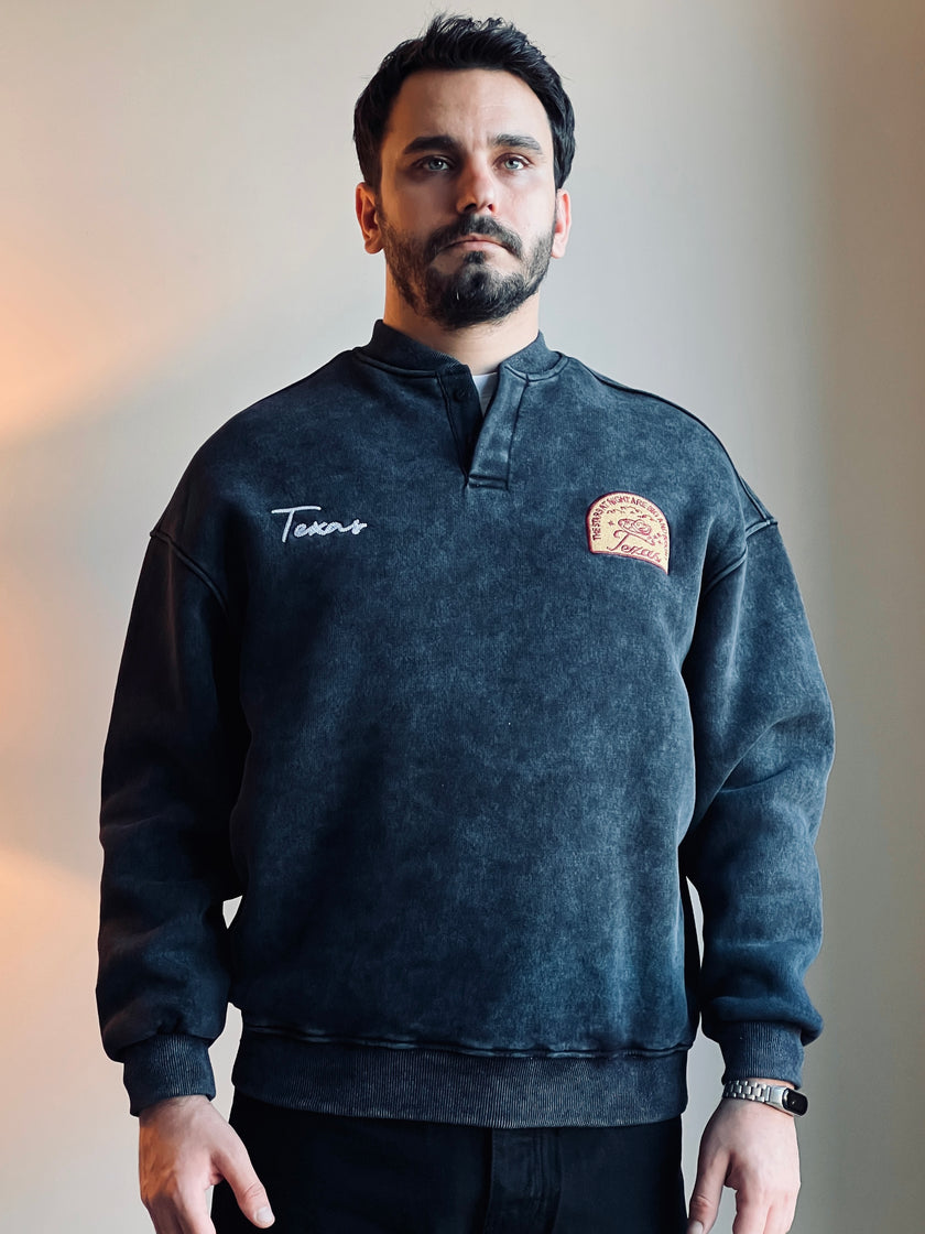 Yıkamalı Şardonlu Sweatshirt