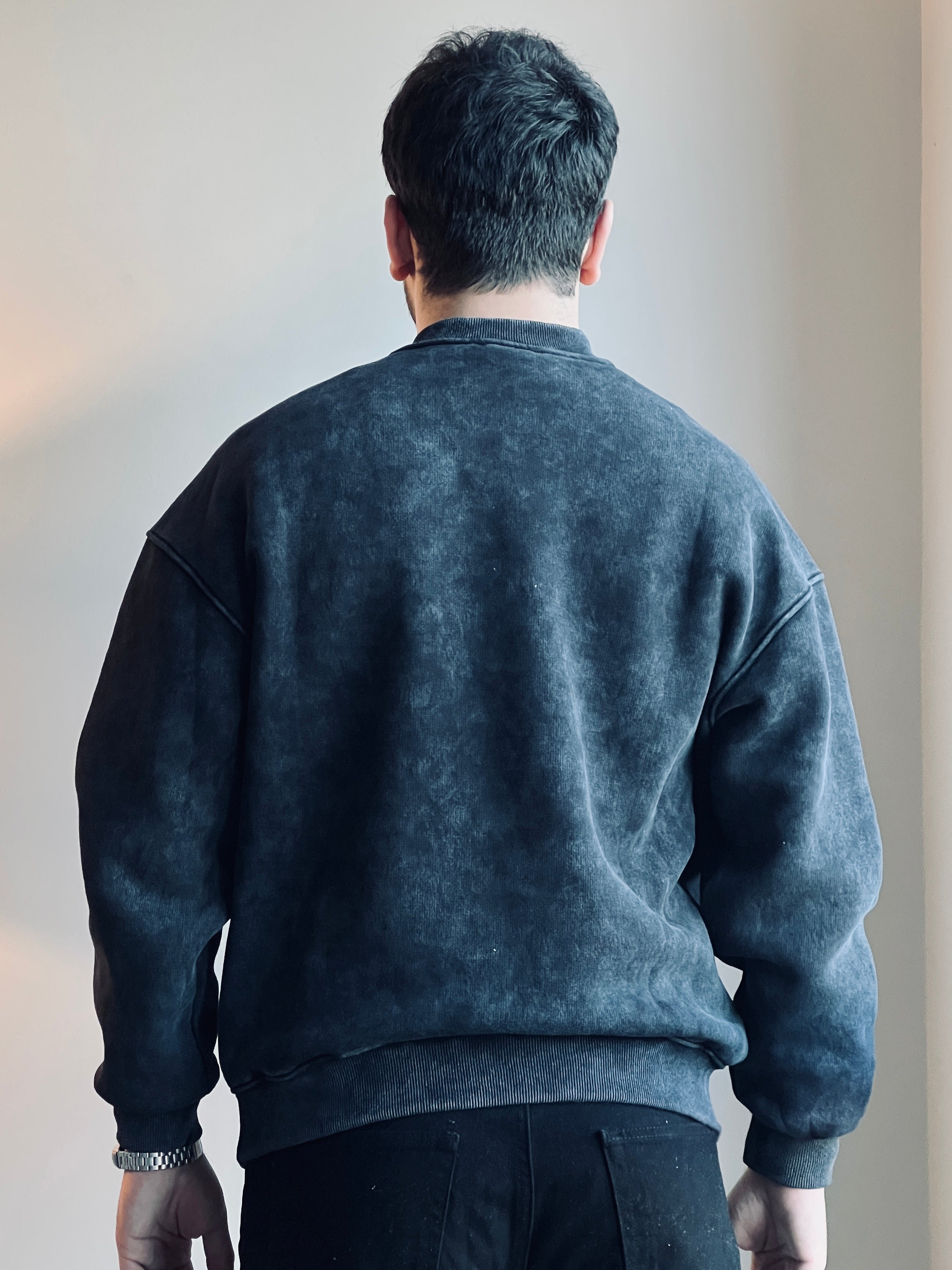 Yıkamalı Şardonlu Sweatshirt