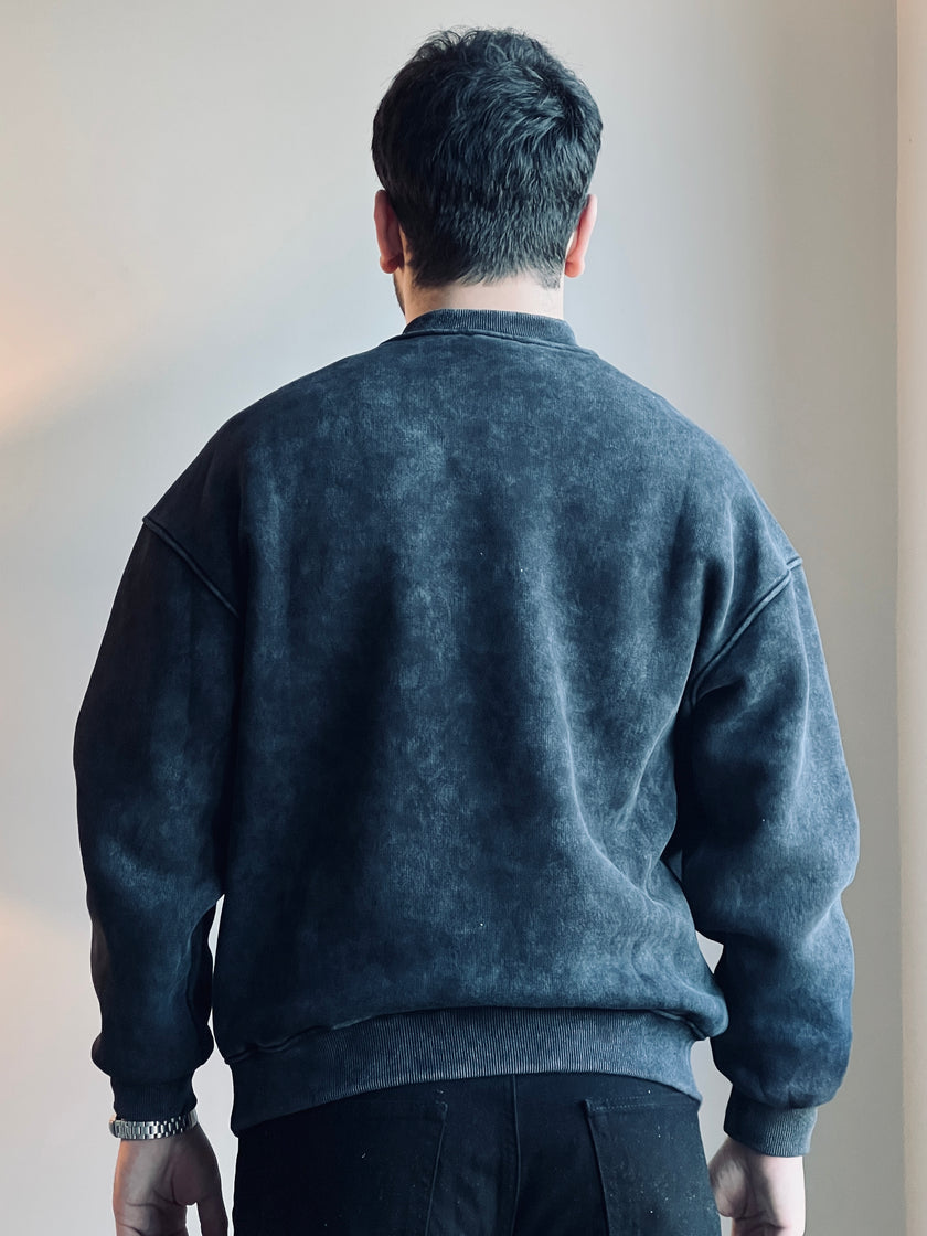 Yıkamalı Şardonlu Sweatshirt