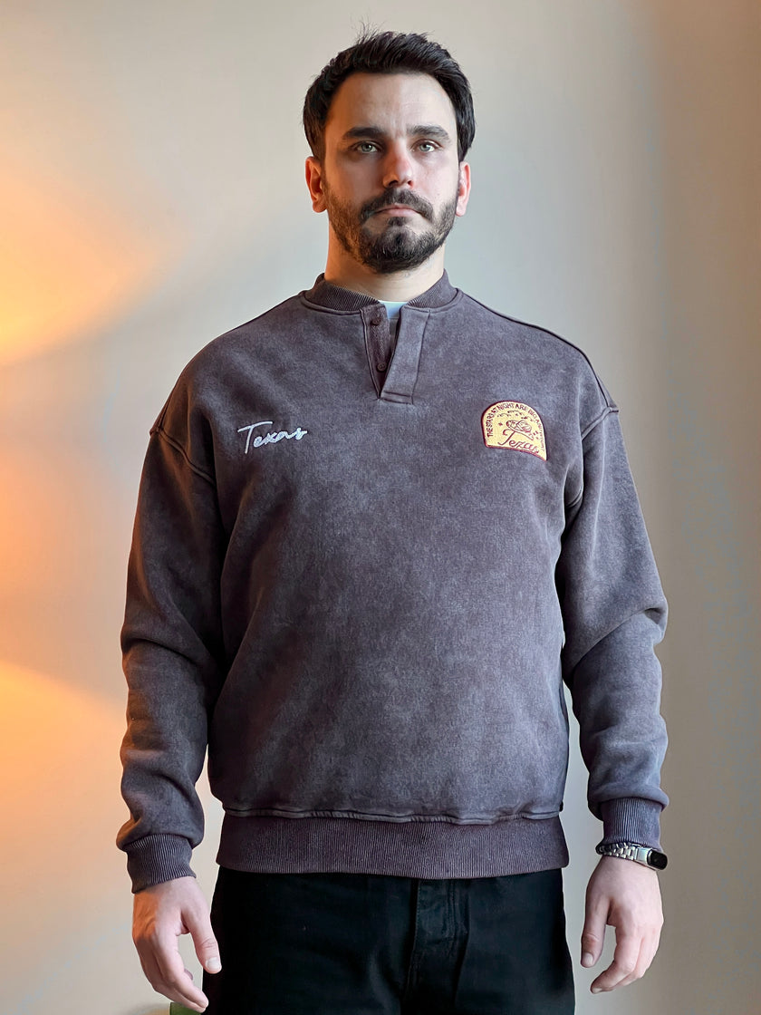 Yıkamalı Şardonlu Sweatshirt