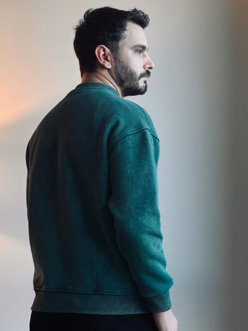 Yıkamalı Şardonlu Sweatshirt