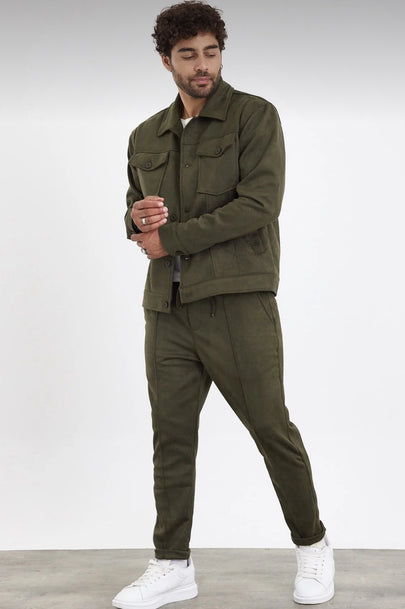 Süet Scuba Dört Cepli Regular Fit Erkek Ceket