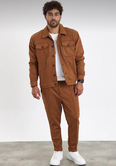 Süet Scuba Dört Cepli Regular Fit Erkek Ceket