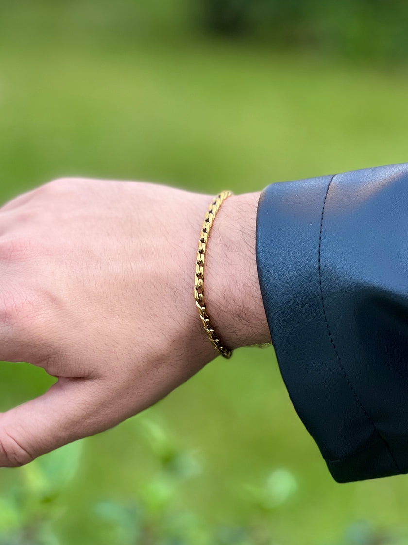 İnce Halat / Burgu Zincir Siyah Renk Minimalist Erkek Bileklik