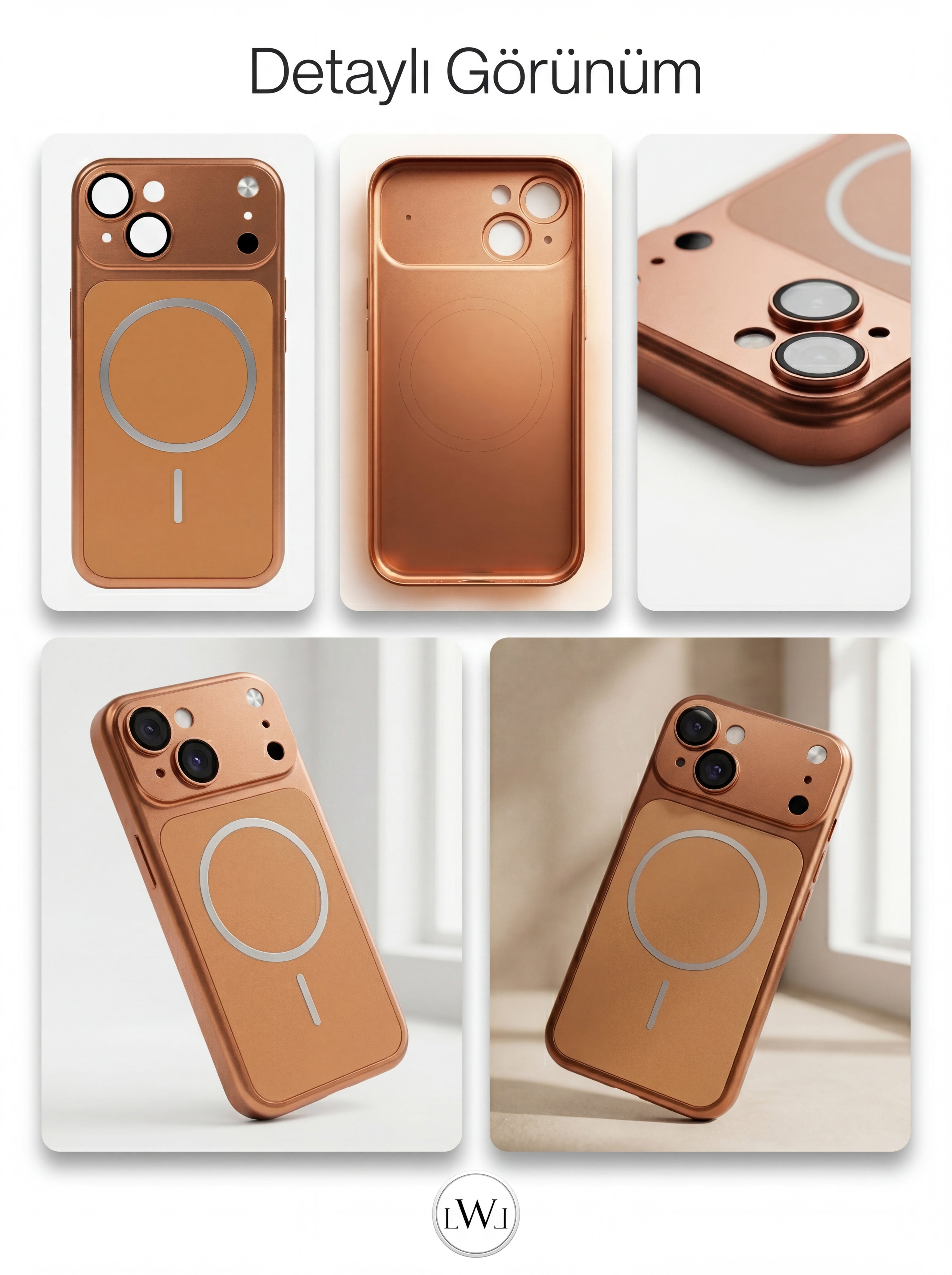 iPhone 13/14 Uyumlu iPhone 17 Çevirici MagSafe Kamera Lens Korumalı Cep Telefonu Kılıfı
