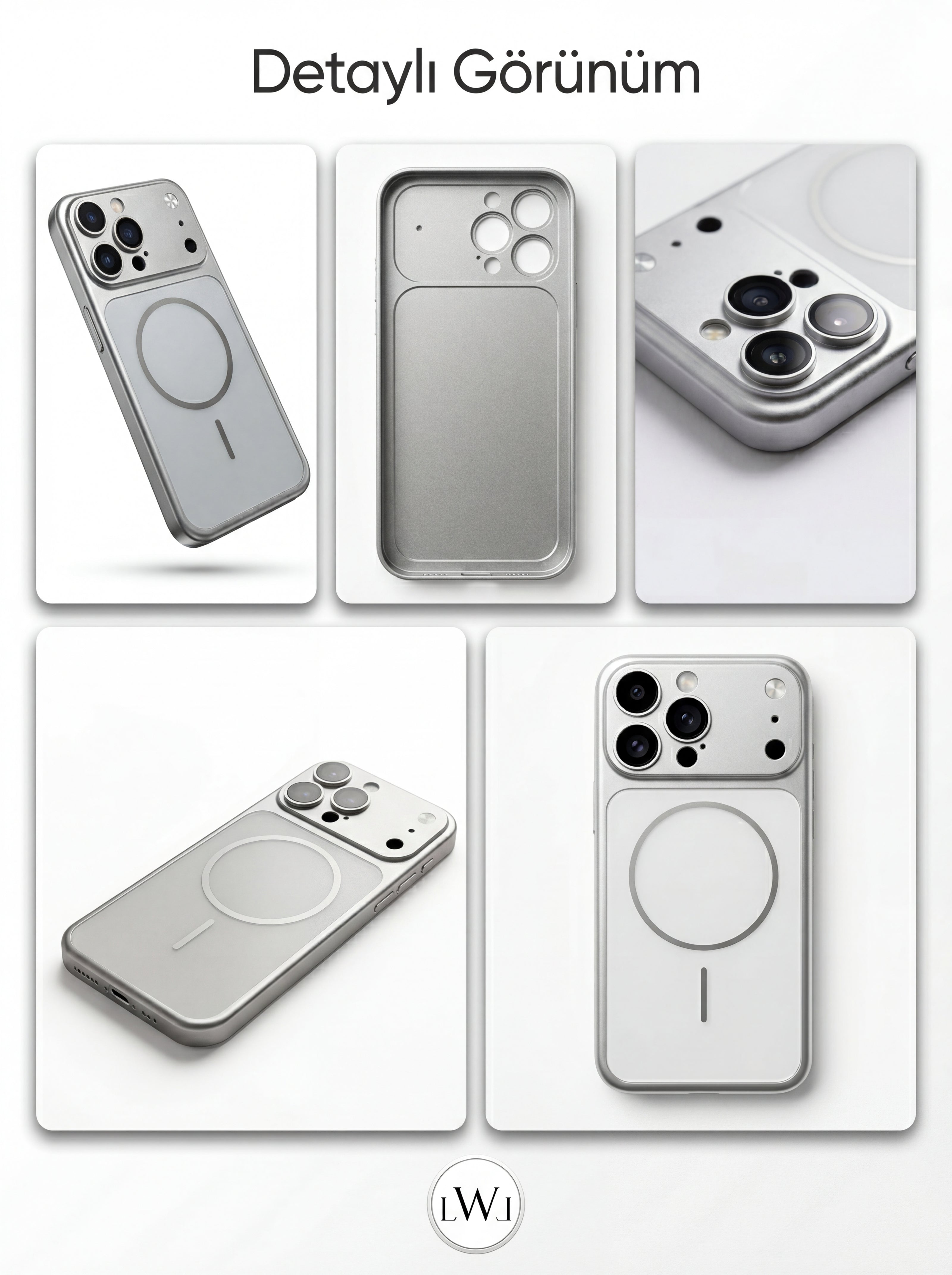 iPhone 13 Pro Uyumlu 17 Pro Çevirici MagSafe Kamera Lens Korumalı Cep Telefonu Kılıfı
