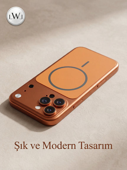 iPhone 15 Pro Uyumlu 17 Pro Çevirici MagSafe Kamera Lens Korumalı Cep Telefonu Kılıfı