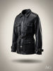BELT-PLATED LEATHER PARKA JACKET