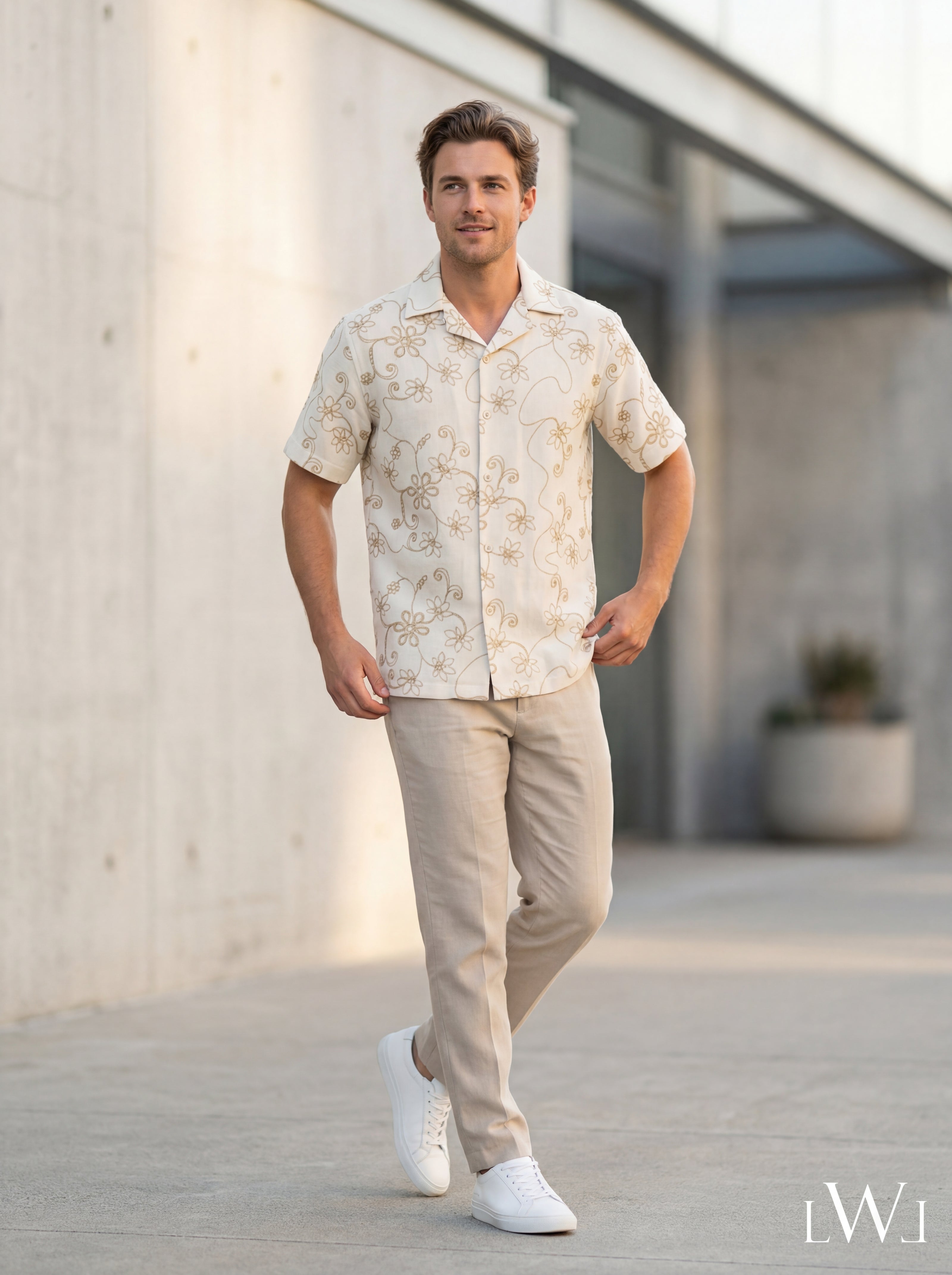 SHORT SLEEVE EMBROIDERY DETAILED SHIRT