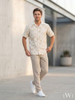 SHORT SLEEVE EMBROIDERY DETAILED SHIRT