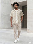 SHORT SLEEVE EMBROIDERY DETAILED SHIRT