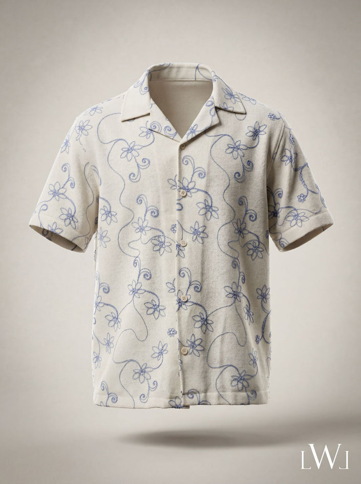 SHORT SLEEVE EMBROIDERY DETAILED SHIRT