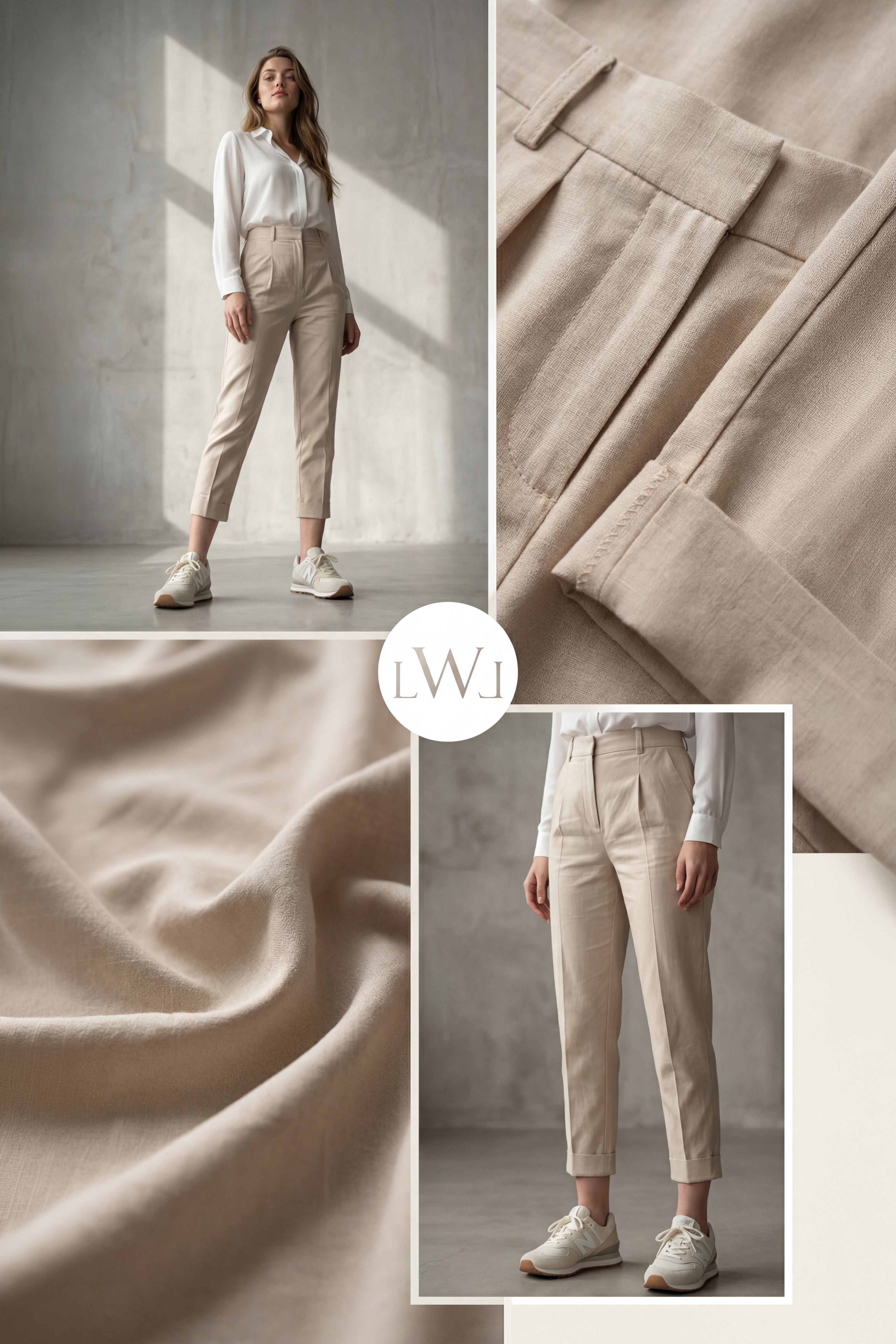 High Waist Pleated Carrot Cut Women's Trousers