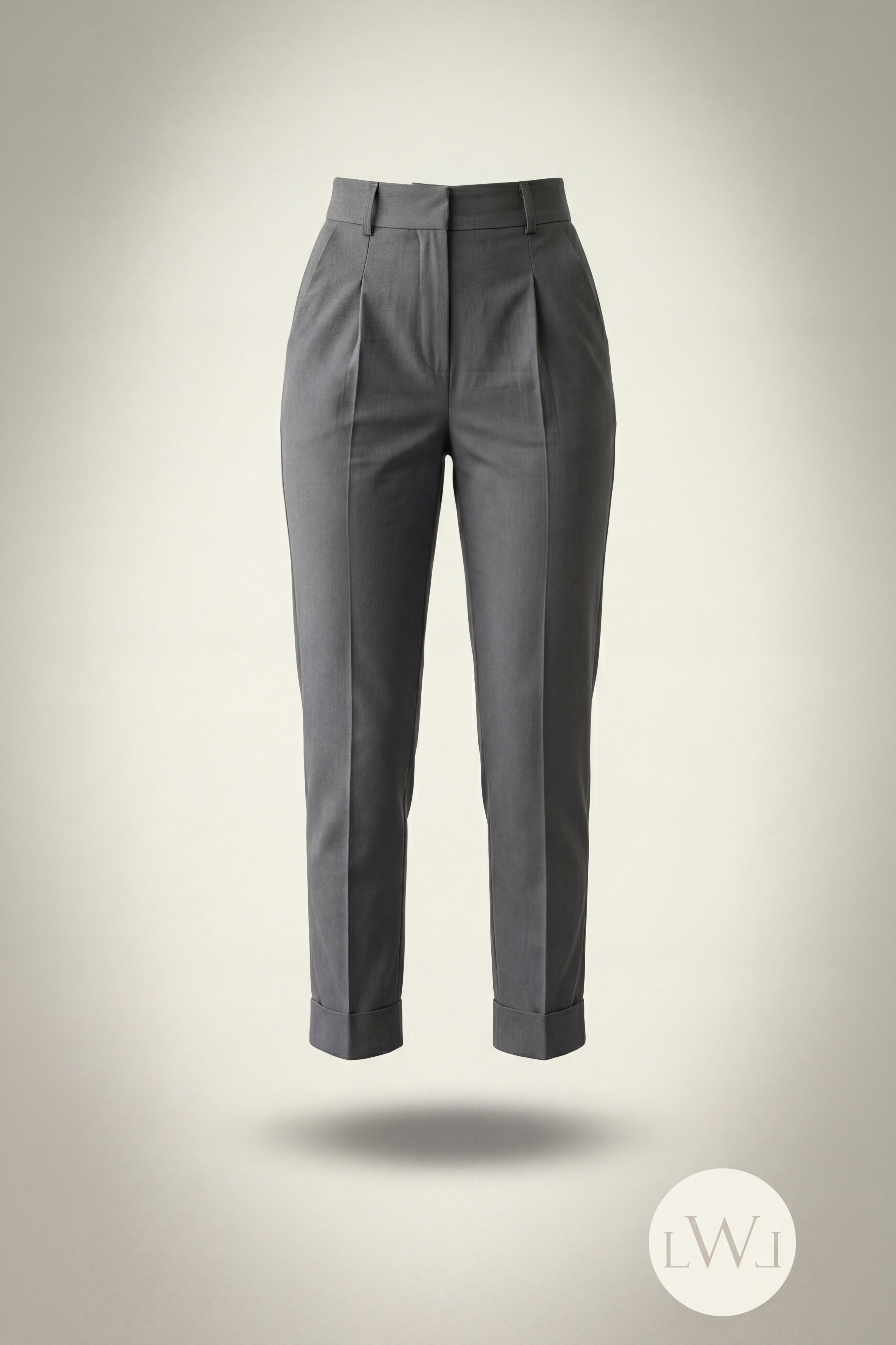 High Waist Pleated Carrot Cut Women's Trousers