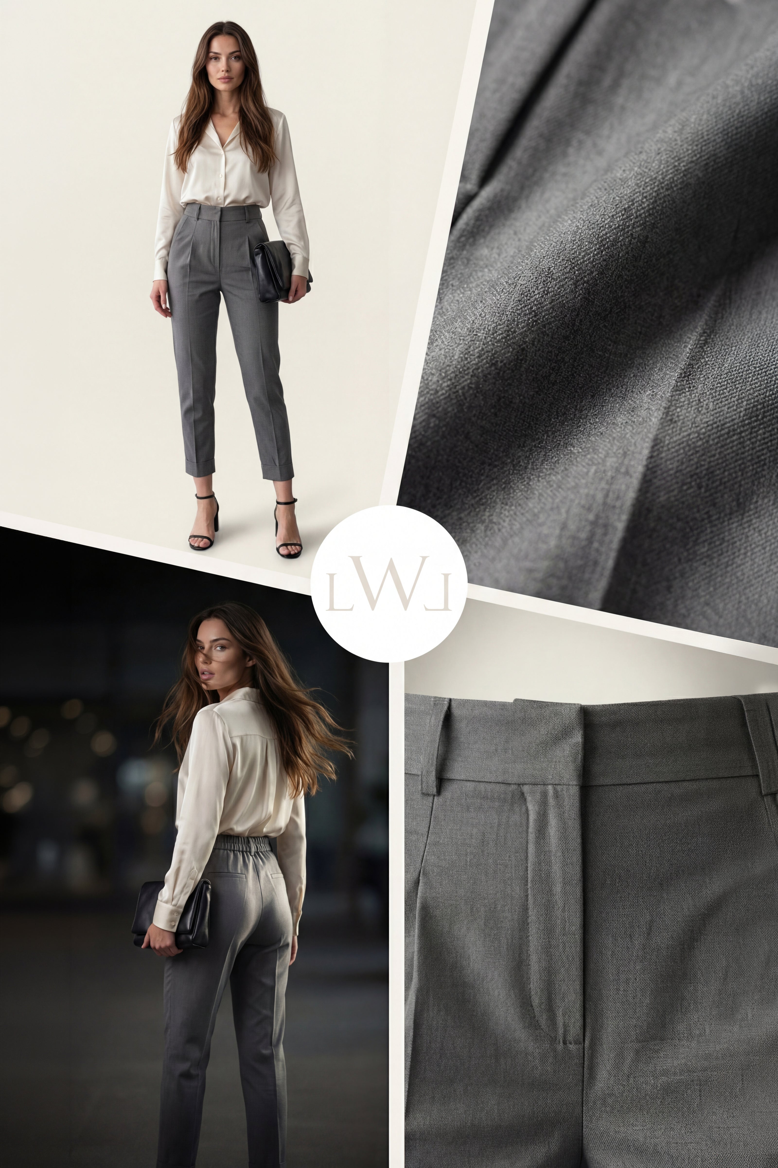 High Waist Pleated Carrot Cut Women's Trousers