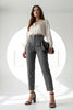 High Waist Pleated Carrot Cut Women's Trousers