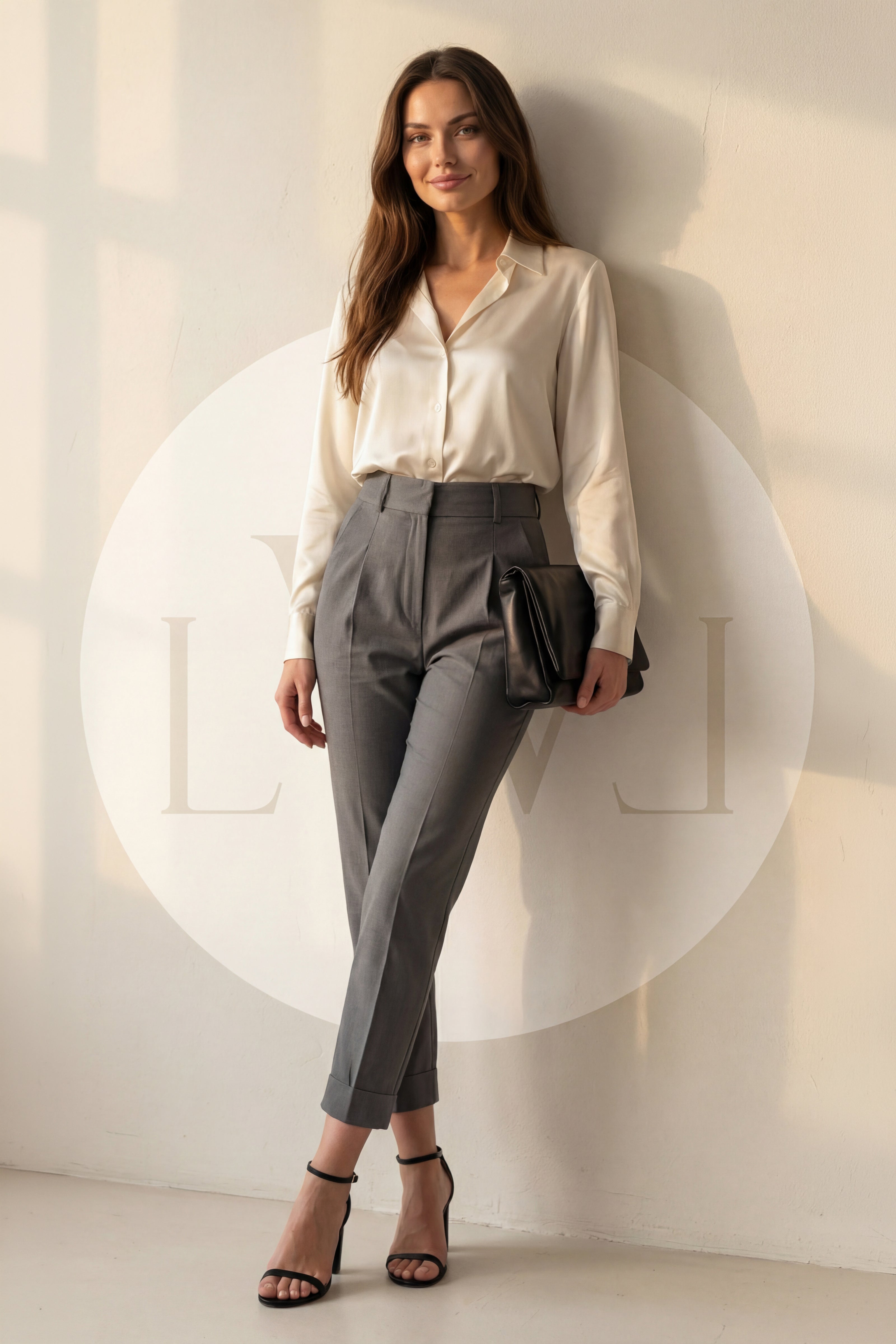 High Waist Pleated Carrot Cut Women's Trousers