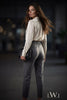 High Waist Pleated Carrot Cut Women's Trousers