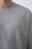 Textured Knitted Fabric Black Crew Neck Oversize Men's T-Shirt