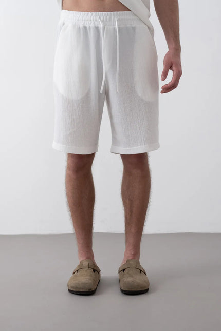 Knitted Textured Jogger Shorts