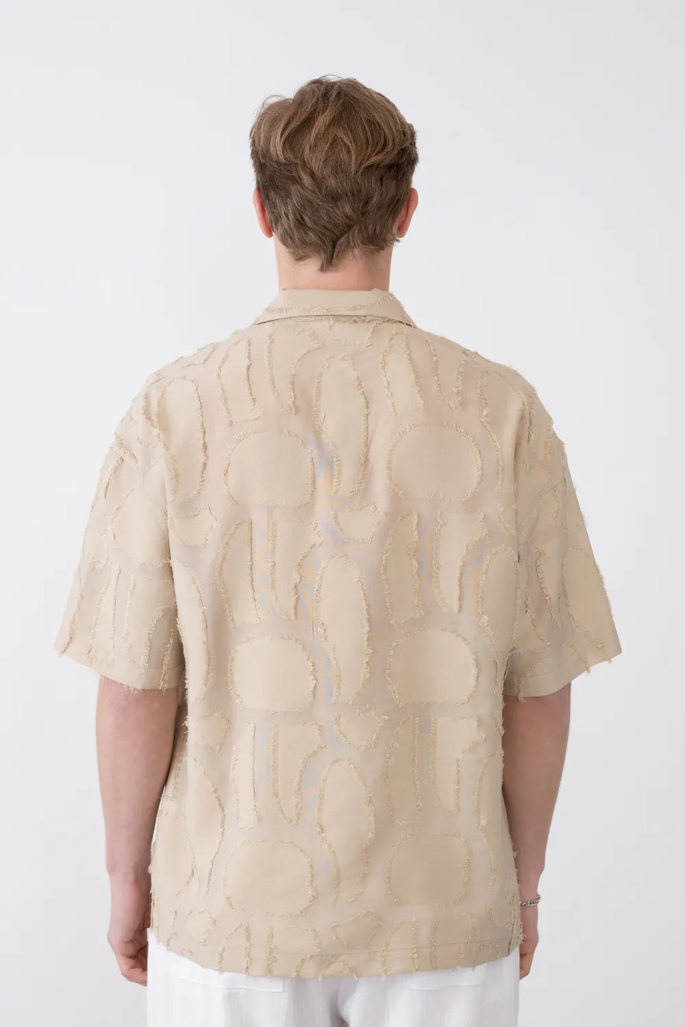 Kısa Kollu Saçaklı Dokuma Detaylı Gömlek