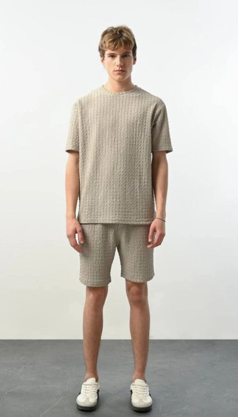 Marrakech Bisiklet Yaka bej Tişört 2407