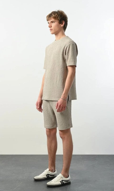 Marrakech Bisiklet Yaka bej Tişört 2407