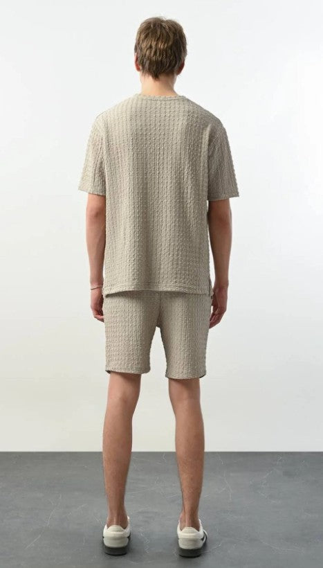 Marrakech Bisiklet Yaka bej Tişört 2407