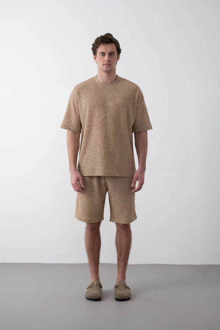 Marrakech Bisiklet Yaka bej Tişört 2488