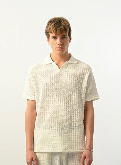 Marrakech Polo Yaka beyaz Tişört 2406