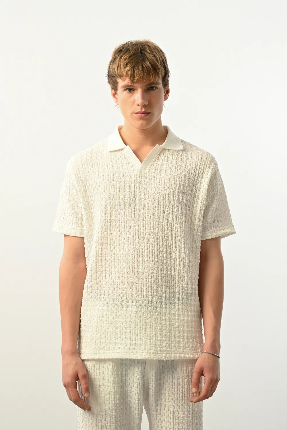 Marrakech Polo Yaka beyaz Tişört 2406