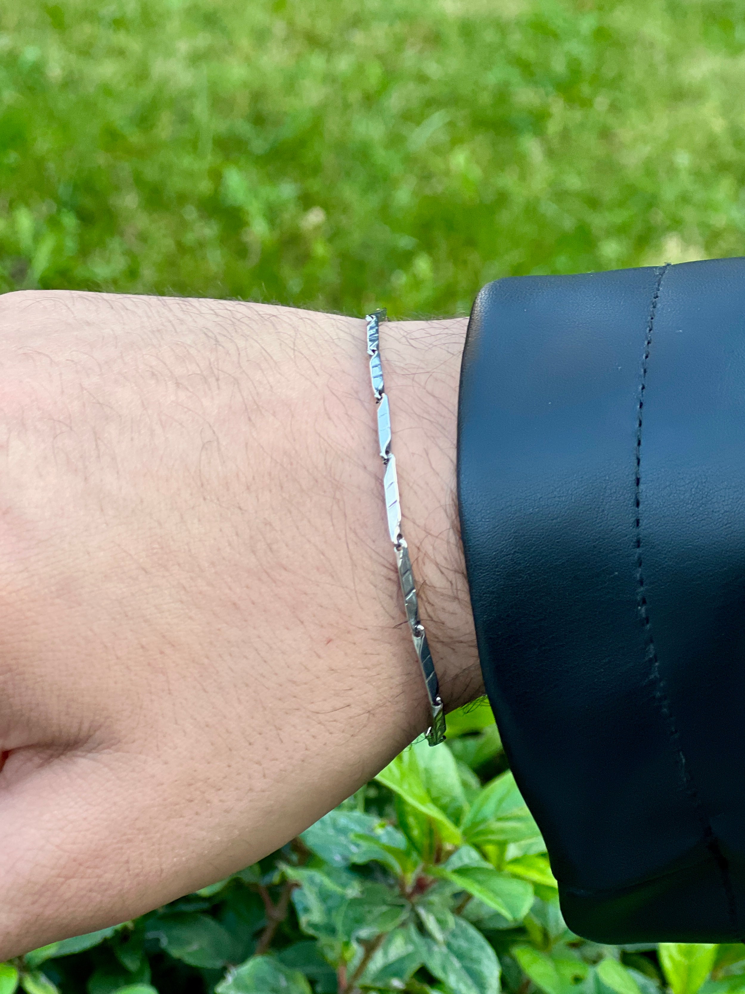 İnce Yassı Zincir Erkek Bileklik - Minimalist Model