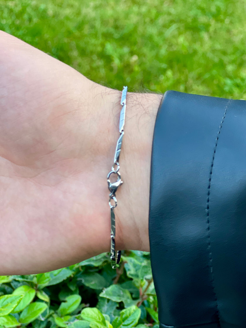 İnce Yassı Zincir Erkek Bileklik - Minimalist Model