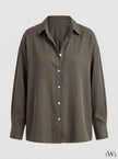 Modal V-Neck Khaki Classic Shirt