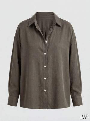 Modal V-Neck Khaki Classic Shirt