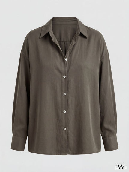 Modal V-Neck Khaki Classic Shirt