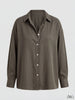 Modal V-Neck Khaki Classic Shirt