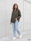 Modal V-Neck Khaki Classic Shirt